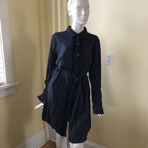Tommy Navy polka dot shirt dress - xxl
